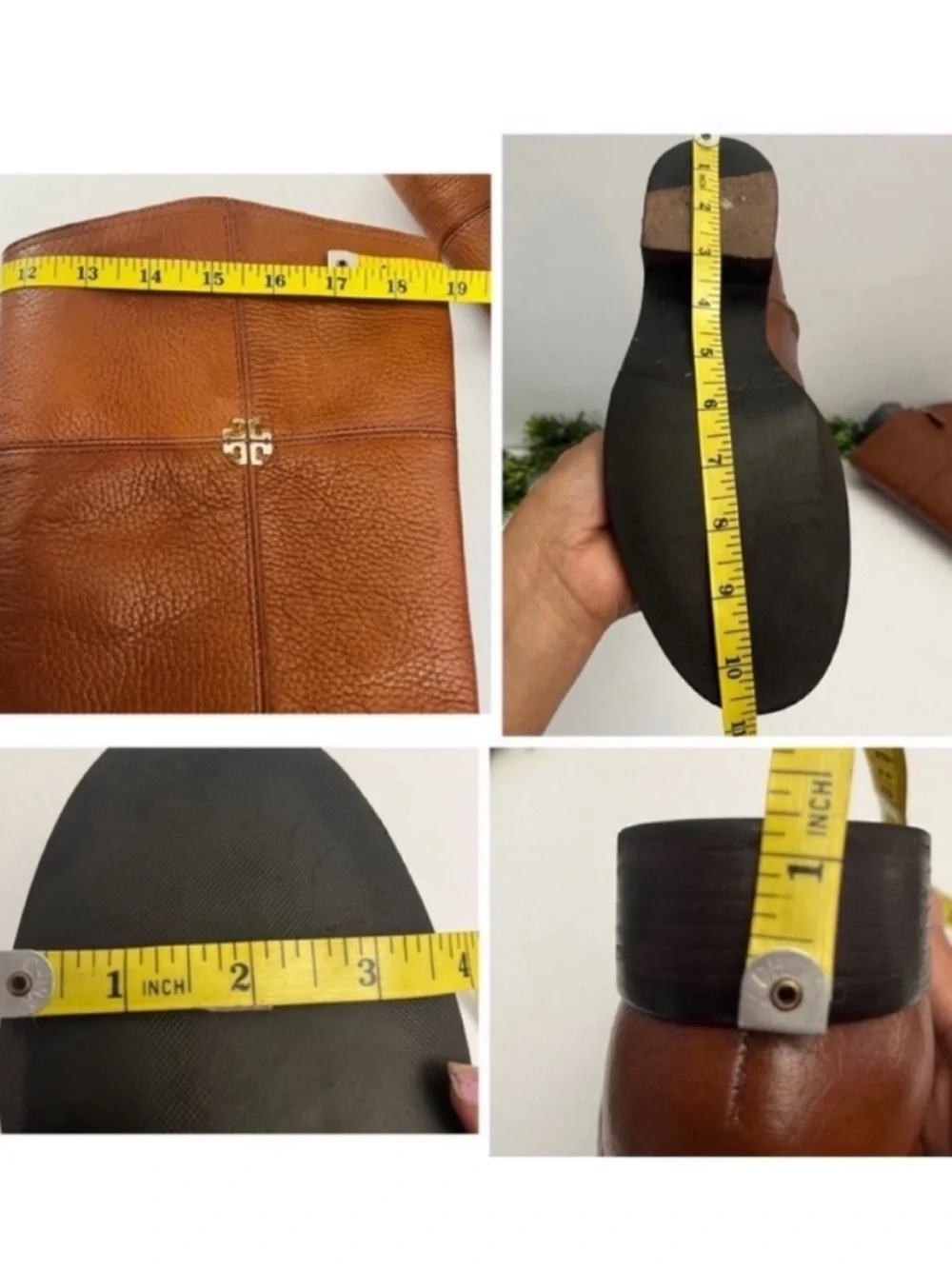 Tory Burch 'Jolie' Tall Riding Boots - Cognac Brown Leather Size 8.5